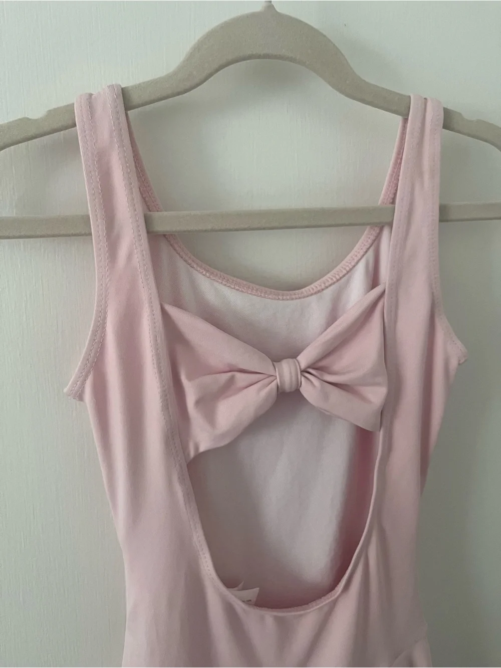 So Danca Ballet Dance Child Tank Dress Leotard Bow on Back Pink Size 2A 12-14